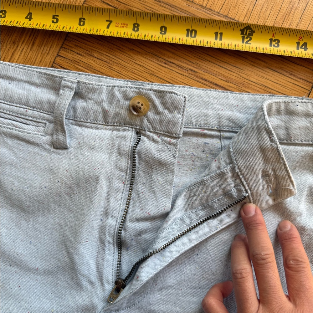 Madewell Emmett Cropped Wide Leg Pants, Light Blue Speckled Canvas, Sz 25, VGUC - Picture 5 of 16